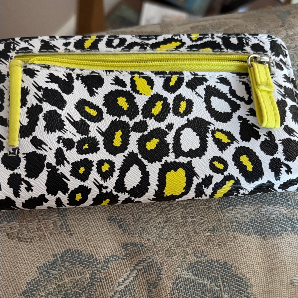 FINAL MARKDOWN Leopard Print Wallet with Yellow Accents